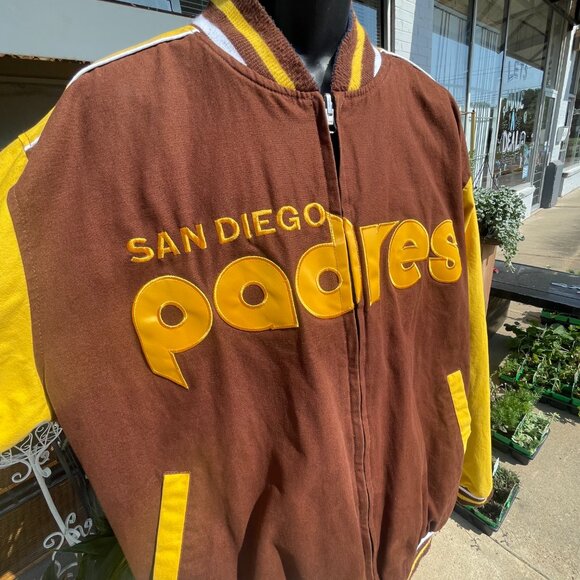 Men's XL Vintage Reversible San Diego Padres Bomber Jacket - Picture 2 of 16